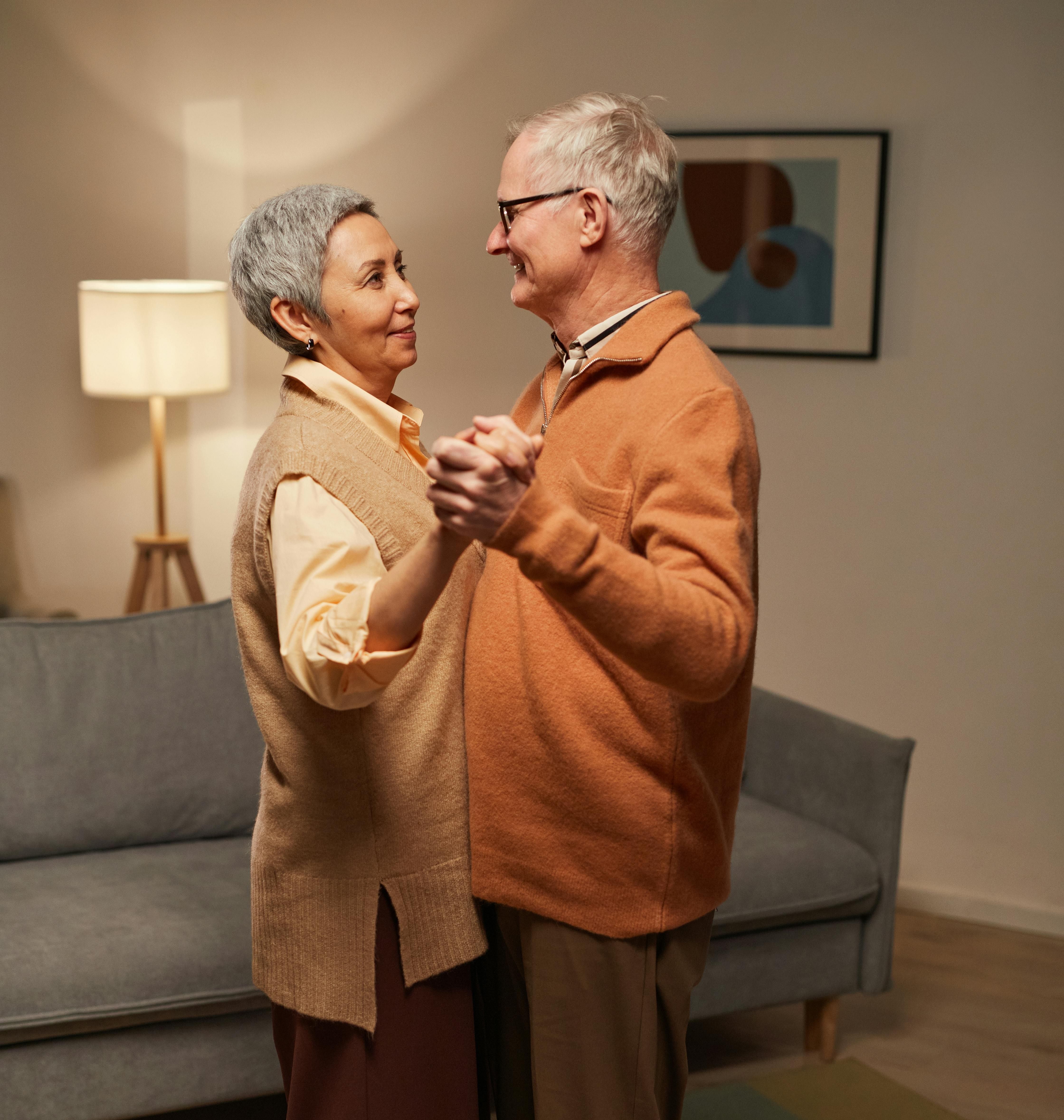 Couple having a calm, respectful conversation.